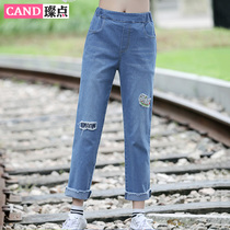 2020 new autumn girl junior high school students jeans slim female Korean bf Joker straight pants college style