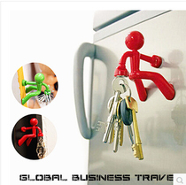Climbing Wall little person magnet key hanging Korean creative simple key storage adhesive hook strong magnet refrigerator sticker