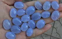Natural blue chalcedony bare stone surface particles large color good crystal clear Special 4 yuan carat