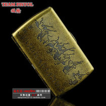 Double Lance Pure Copper Cigarette Case 319 Eight Jun Tuo 12 Loaded Retro Cigarette Box Personality Creative Smoke Clips