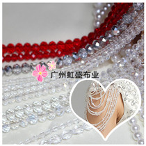 Crystal Beads Transparent Wheels Flat Beads Handmade DIY Wedding Dress Head Ornament Accessories Material Accessories 8MM