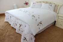 Foreign trade home textile embroidery quilt cover double cotton twill combed cotton embroidery bedding