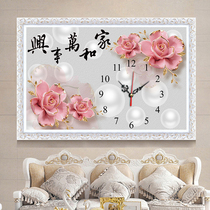 The new 5d Diamond painting is full of diamond embroidery hanging clock paste diamond cross stitch and Wanshixing living room simple modern