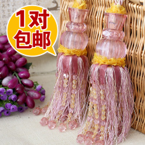 Korean tie flower crystal tie curtain strap hanging ball tie ball ball ball decorative ball tassel tie rope accessories curtain buckle