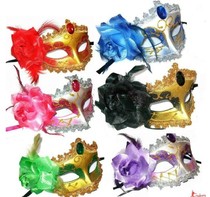 Christmas party mask masquerade beauty princess half face side Flower mask side Flower mask