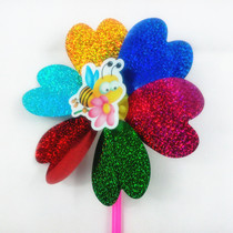 Childrens spring outdoor toy windmill Colorful sequin windmill puzzle cartoon rotating windmill stall hot sale