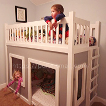 Upper and lower beds with guardrails bunk bed bunk bed 1 5 m childrens high bed boys Small House