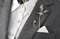 Star ● Korean version of men and women Eagle collar needle gentleman brother brooch like Eagle spread wings on suit suit suit badge