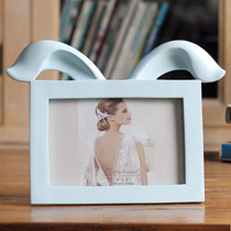 6 inch folding binaural rabbit Japanese cute table horizontal creative resin photo frame BZ1609