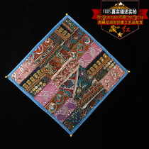 Tibetan red personality fashion home decoration hand embroidery color stitching grid Sanghua Tibetan sofa pillow cover