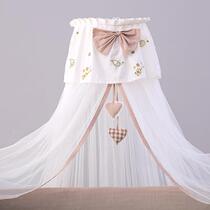 Long Zhihan encrypted mesh crib floor-landing mosquito net can be raised and lowered with bracket mosquito net Princess open door bottomless