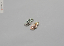 (Moth and flower)Hanfu accessories Mother and child buckle Collar buckle Metal buckle Light gold metal white two colors