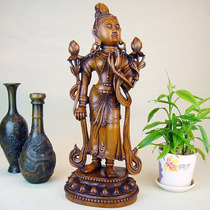 Wood sandalwood family Tibetan tantric Bodhisattva boxwood carvings good work White-earth mother Buddha statue crafts ornaments