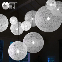 Mojue Ma ball chandelier Living Room restaurant bar creative art pastoral vines Birds Nest spherical led chandelier