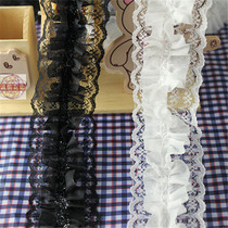 4 5cm integrity lace DIY outfit accessories Lace headdress accessories Double fold white black lace