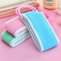 Long thickened bath towel two sided with plastic handle soli