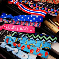 Korean version of popular hair accessories heirs Harajuku personalized print retro knotted hair rope Hairband 4167