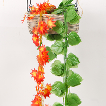 Simulation creeper rattan decorative leaves vine pipe winding flowers Fake flower rattan ceiling plastic leaves