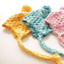 New mommy pure hand cotton baby children pineapple wool Group hat baby woven material bag