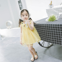 Summer new girl dress with dress for baby girl thin yarn dress baby boy casual comfortable sleeveless princess dress