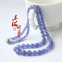 Natural tanzanite necklace raw ore Sapphire Tower chain water wave chain women Santan stone blue crystal necklace