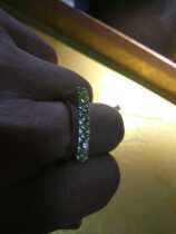 vintage antique genuine French 20-century silver gilded insert diamond ring