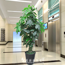 Special price direct sales emulation tree hotel living room decoration fake tree floor potted plastic tree emulated flower thread hair treasure tree