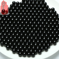 Jade Loose Beads Natural Black Manau Pearl Black Dazzling Stone Accessories Handmade DIY Loose Pieces Bracelet Necklace Han Fu Accessories