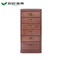 Double leaf furniture solid wood clothing storage cabinet modern Chinese bedroom multi-drawer cabinet with drawer Red Oak