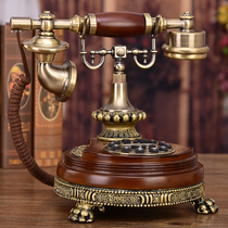 New European style retro pure solid wood telephone old antique telephone creative fashion telephone landline
