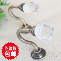 Value European small crystal curtain adhesive hook wall hook decoration strap hanging ball hook window decoration accessories clothing hook zinc aluminum wall hook