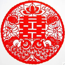 There are even hi cut paper window flower door sticker glass paste pure hand-carved paper wedding decoration gift red rice paper hi