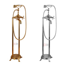 Copper zirconium gold silver plated bright color floor-to-ceiling bathtub faucet bathtub tap shower faucet