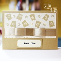 Ai Qing hand He customized A4 oversized handmade greeting card high-end business greeting card to send leader birthday ribbon companion gift