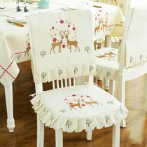 Simple dining table cloth chair cover table chair cover coffee table towel chair cushion rectangular fabric embroidery tablecloth Nordic modern