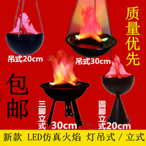 Stage bar KTV Halloween ghost festival decoration props simulation Brazier light flame light bonfire party 30cm