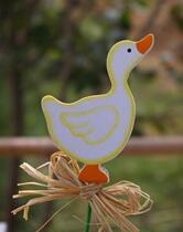 Horticultural Flower Meats Flower And Grass Basin Meat Decoration Outlet Stock Wooded Small Wooden Duck small plug-in display old