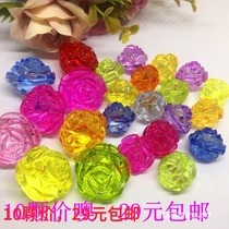 Size number imitation crystal rose Children colorful Acrylic gemstone beaded toy straight hole DIY accessories gift