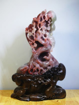 Natural Guilin chicken blood Jade on the jade carving boutique ornaments happy with the eyebrows