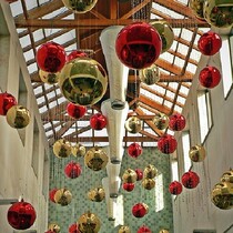 Huison Christmas ball 20 40 50cm gold silver Red large light ball mall atrium decoration layout