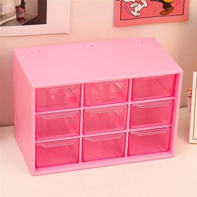 ins finishing student girl heart nine squares stationery desktop storage box Desk office six squares Korean style