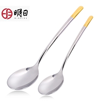  Tomorrow silver spoon Sterling silver 999 children adult household spoons Silver spoon tableware baby silver spoon soup spoon