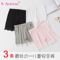 Girls safety pants baby anti-light boxer shorts childrens cotton underwear lace edge Middle Child Insurance pants summer