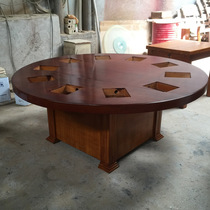 Customized one-person pot small hot pot table electric hot pot round table solid wood Round Table restaurant table and chair hot pot table and chair