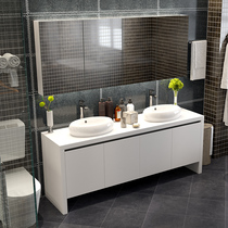 Nordic bathroom cabinet combination solid wood modern simple bathroom cabinet floor-standing hand wash basin toilet wash table