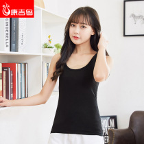 Large code harnesses vest female summer elastic small vest pure cotton workover black undershirt