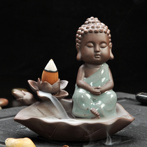 Haoxiang Gao Kiln Dharma large Lotus back incense burner lotus incense burner creative ceramic back incense burner