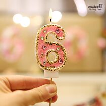 Pink Birthday Digital Candle Birthday Cake Candle Creative Child Princess Yearling decoration decoration scene girl