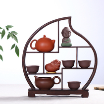 Haolin Xuan Chicken Wing Wood Bogujia Shoutao-shaped multi-treasure frame antique rack tea set shelf