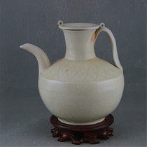  Song Xianghu Kiln White glaze single-handle teapot Jug Jingdezhen old antique porcelain Old goods Old goods collection antiques